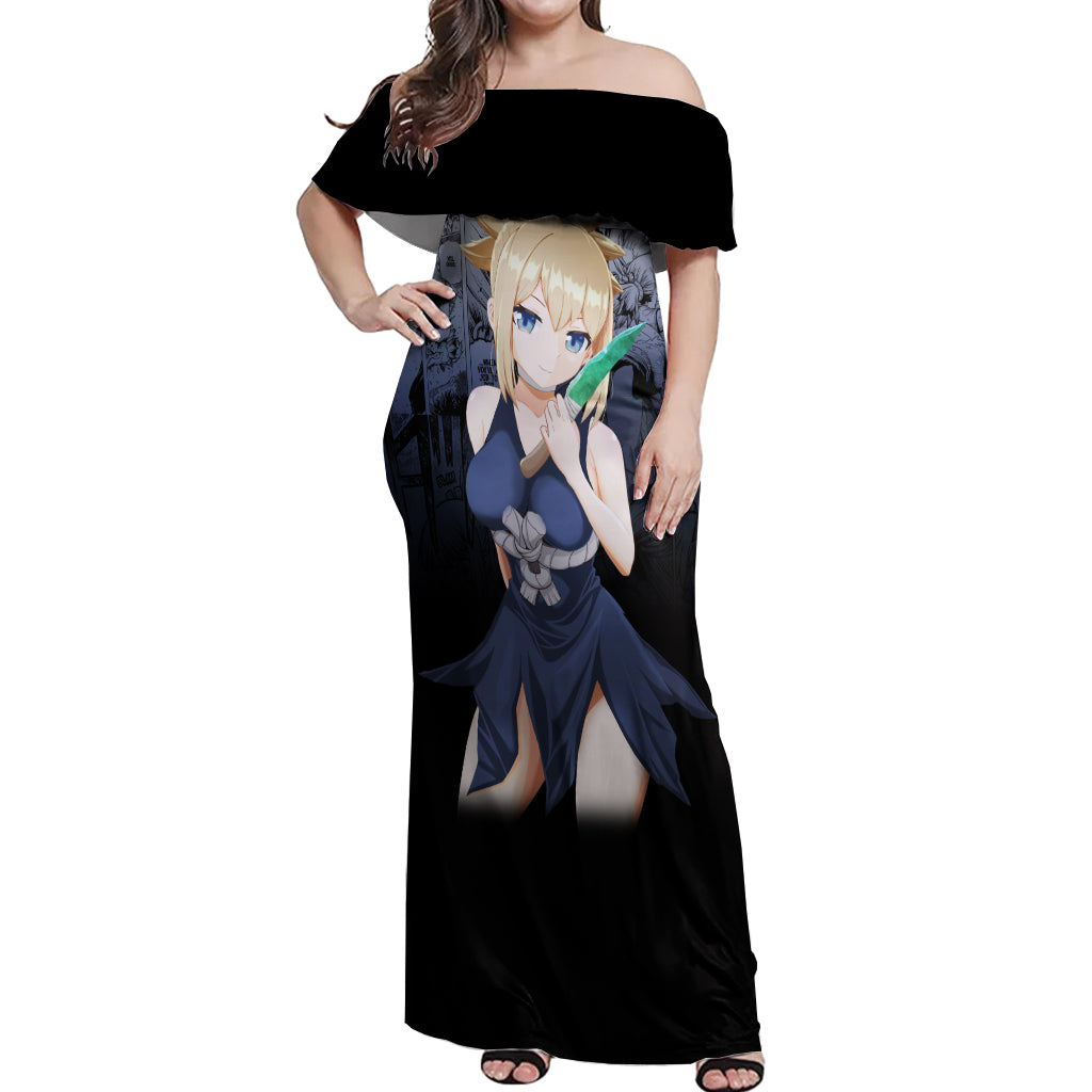 Kohaku Off Shoulder Maxi Dress Dr Stone