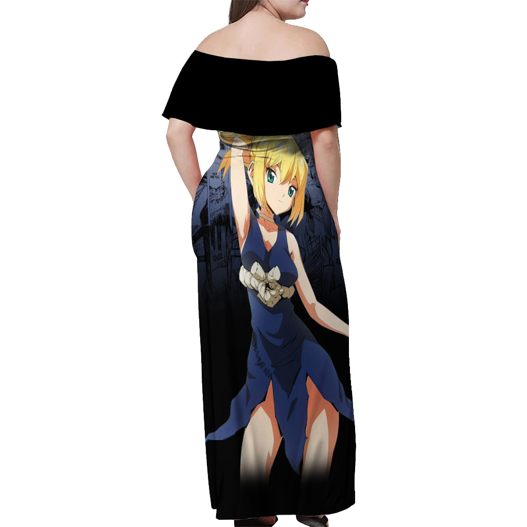 Kohaku Off Shoulder Maxi Dress Dr Stone