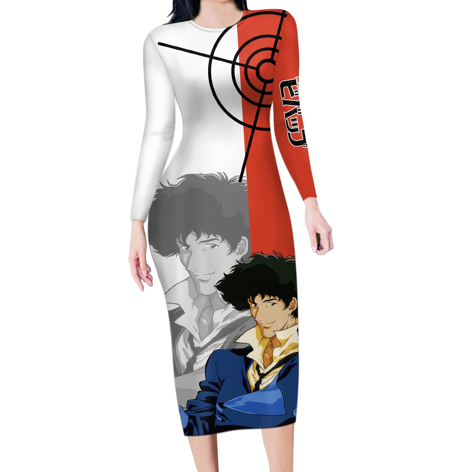 Spike Spiegel Cowboy Bebop Long Sleeve Bodycon Dress Anime Style