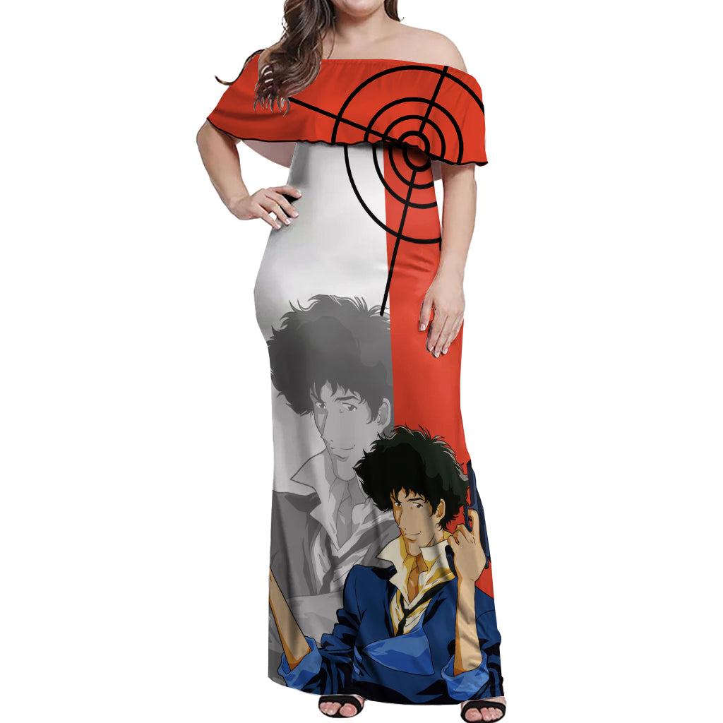Spike Spiegel Cowboy Bebop Off Shoulder Maxi Dress Anime Style