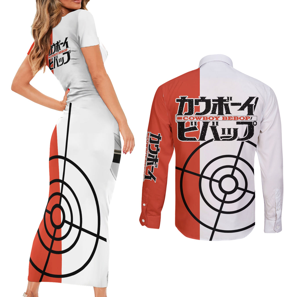 Faye Valentine Cowboy Bebop Couples Matching Short Sleeve Bodycon Dress and Long Sleeve Button Shirt Anime Style