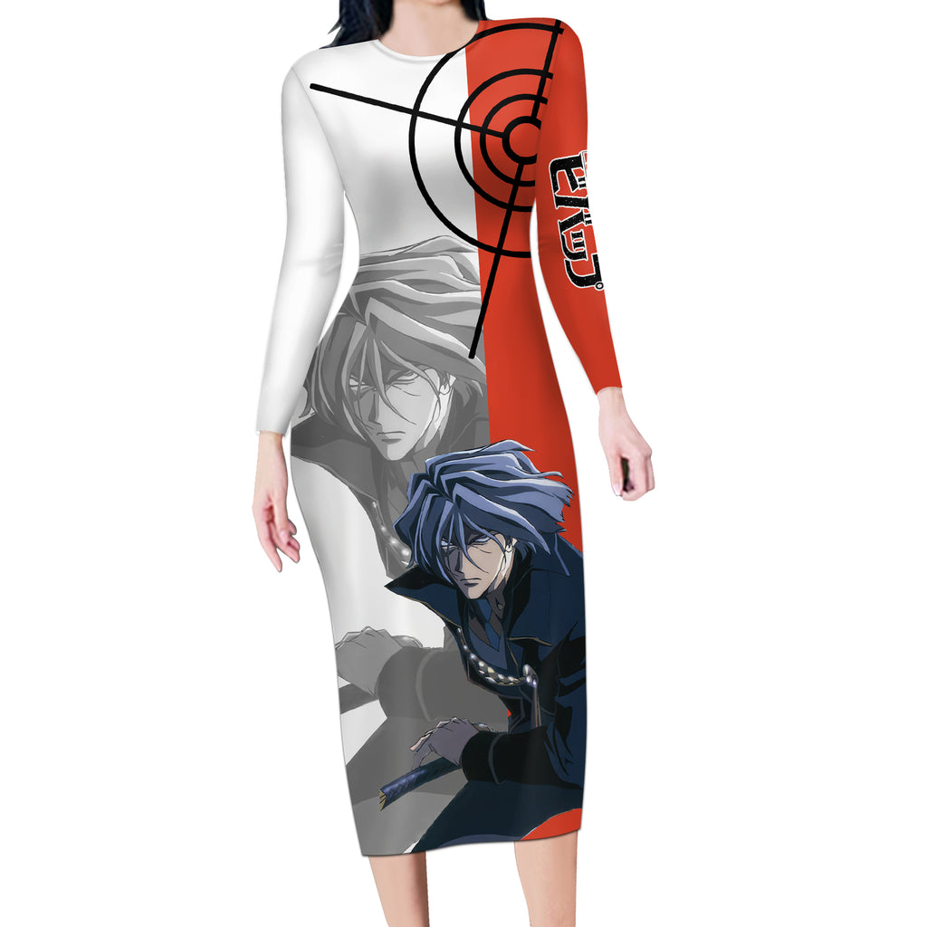 Vicious Cowboy Bebop Long Sleeve Bodycon Dress Anime Style
