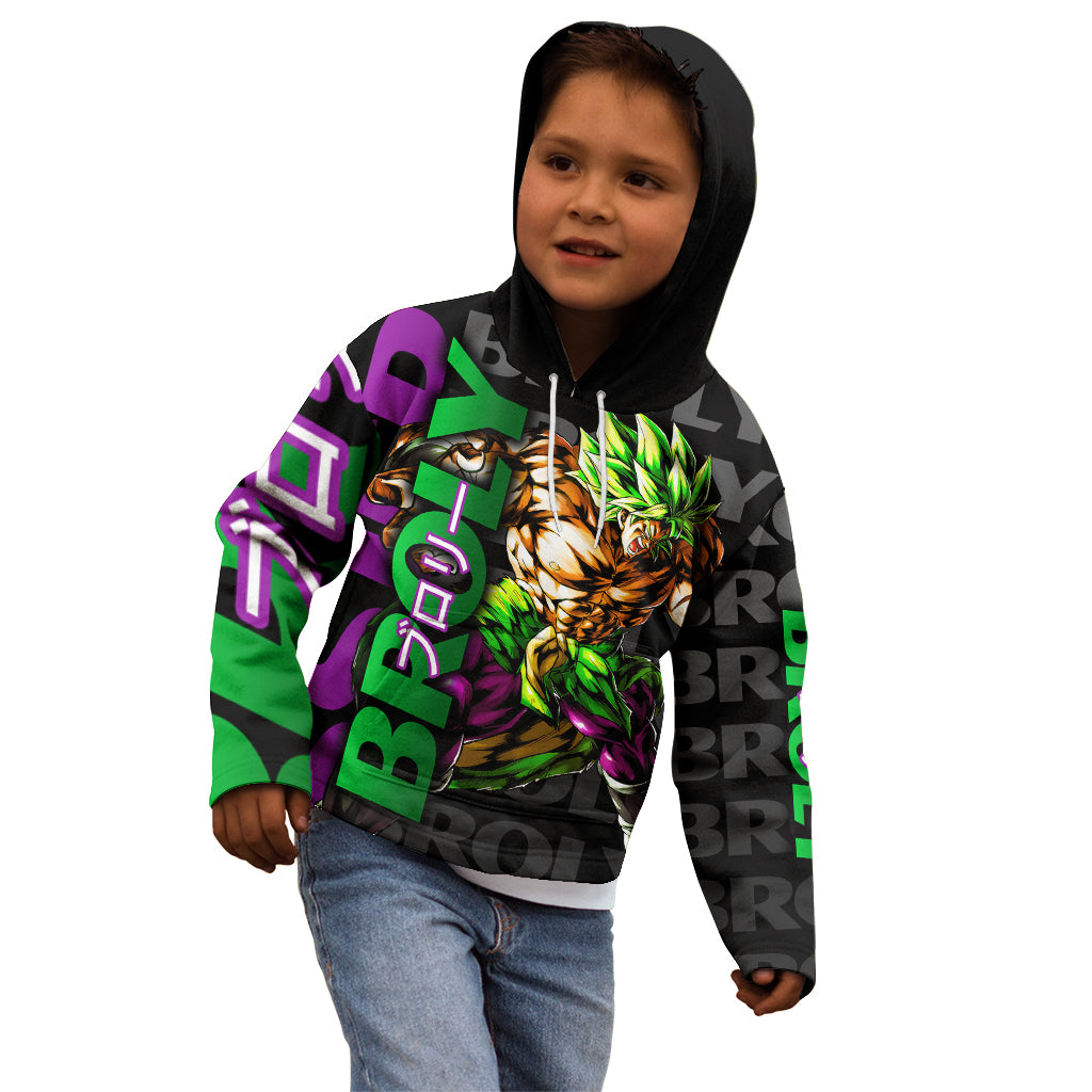 Super Saijan Broly - Dragon Ball Kid Hoodie Anime Mix Pattern Style