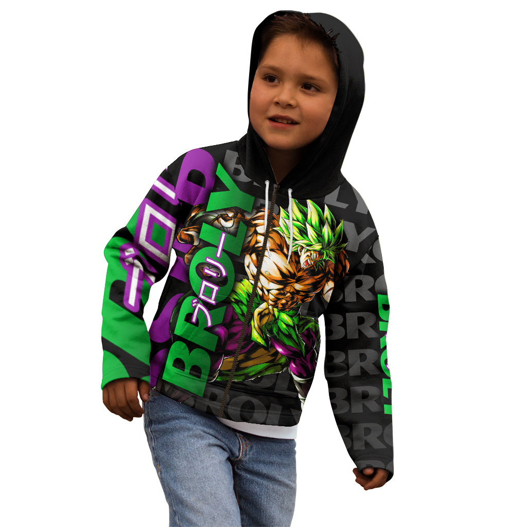 Super Saijan Broly - Dragon Ball Kid Hoodie Anime Mix Pattern Style