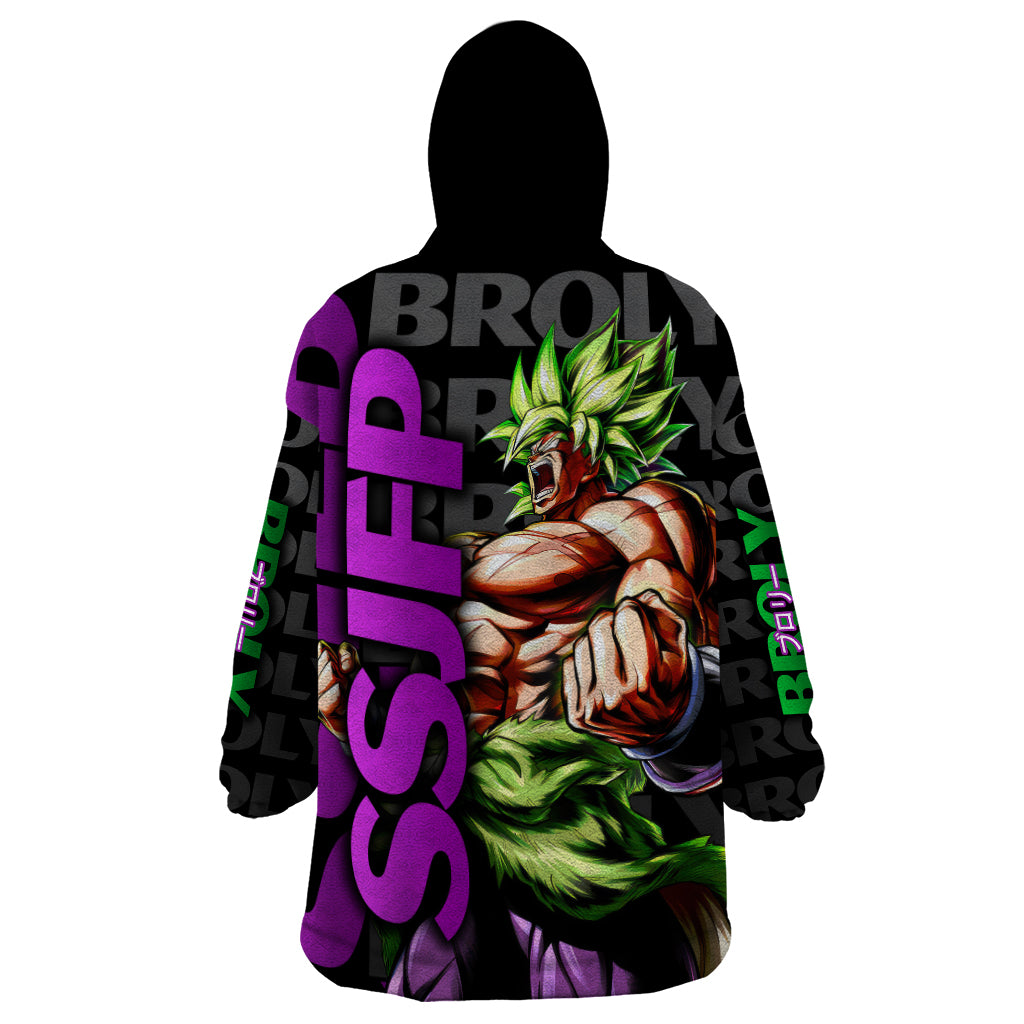 Super Saijan Broly - Dragon Ball Wearable Blanket Hoodie Anime Mix Pattern Style