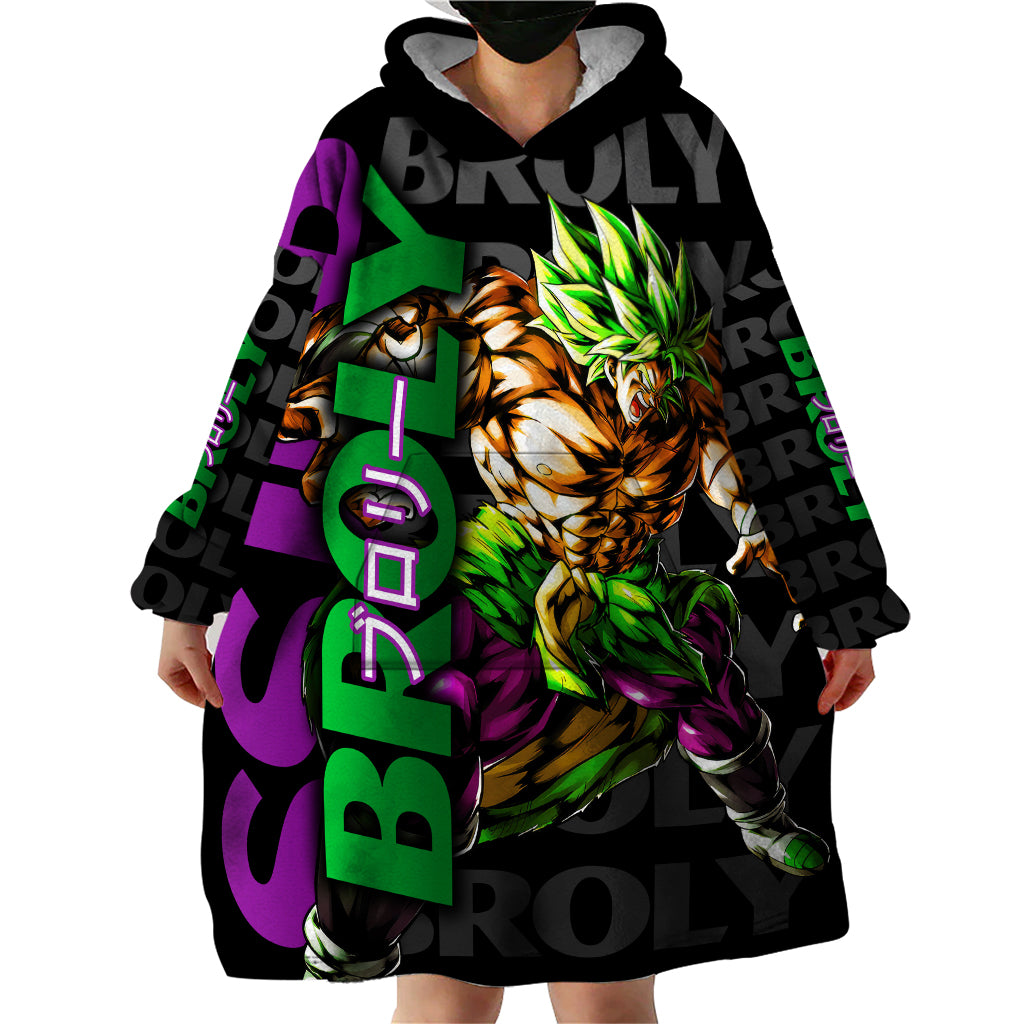 Super Saijan Broly - Dragon Ball Wearable Blanket Hoodie Anime Mix Pattern Style