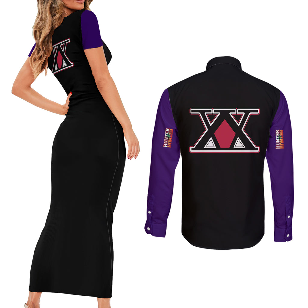 Chrollo Lucilfer Couples Matching Short Sleeve Bodycon Dress and Long Sleeve Button Shirt Hunter X Hunter