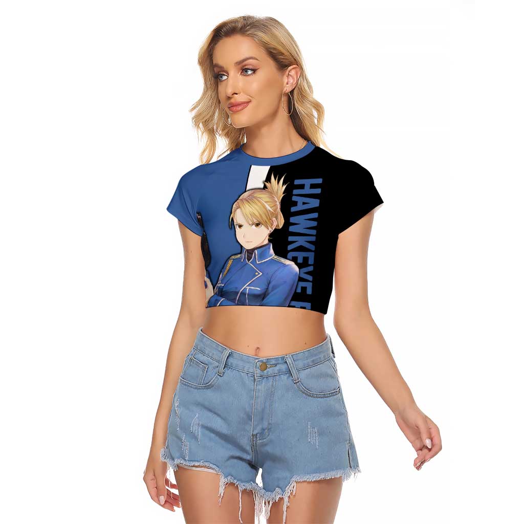 Hawkeye Riza - Fullmetal Alchemist Raglan Cropped T Shirt Anime Style - The Mazicc