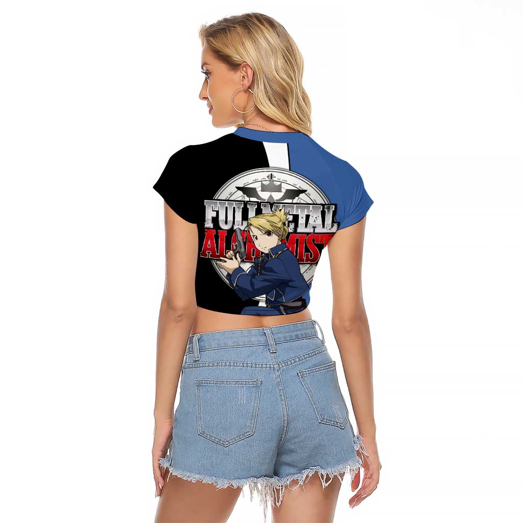 Hawkeye Riza - Fullmetal Alchemist Raglan Cropped T Shirt Anime Style - The Mazicc