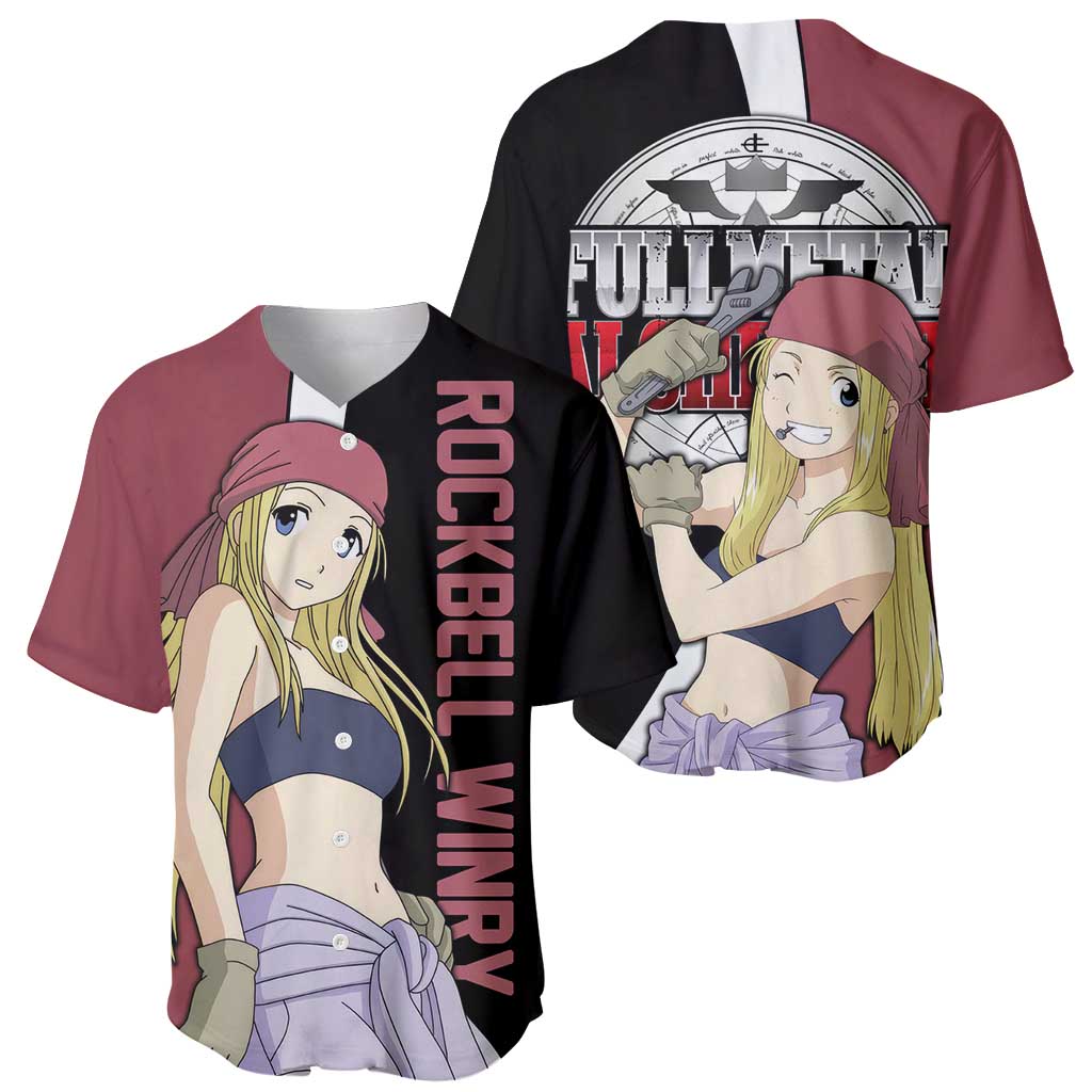 Rockbell Winry - Fullmetal Alchemist Baseball Jersey Anime Style - The Mazicc