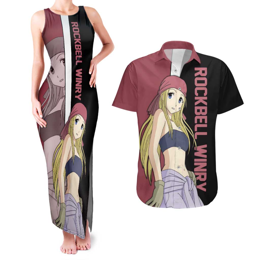 Rockbell Winry - Fullmetal Alchemist Couples Matching Tank Maxi Dress and Hawaiian Shirt Anime Style - The Mazicc