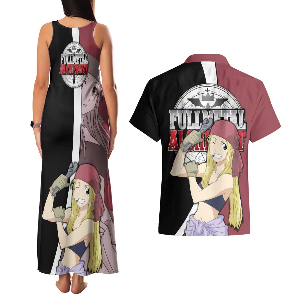 Rockbell Winry - Fullmetal Alchemist Couples Matching Tank Maxi Dress and Hawaiian Shirt Anime Style - The Mazicc