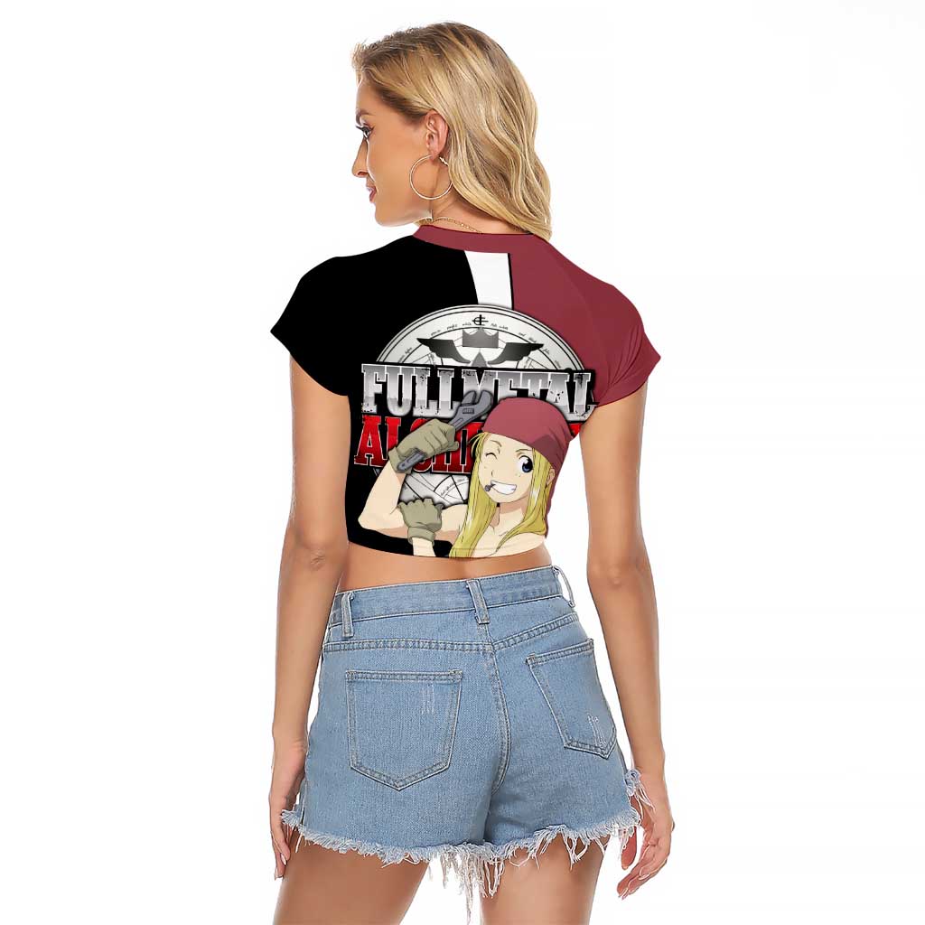 Rockbell Winry - Fullmetal Alchemist Raglan Cropped T Shirt Anime Style - The Mazicc