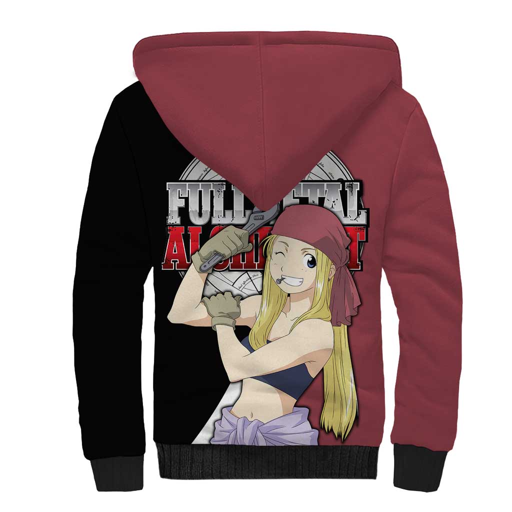 Rockbell Winry - Fullmetal Alchemist Sherpa Hoodie Anime Style - The Mazicc