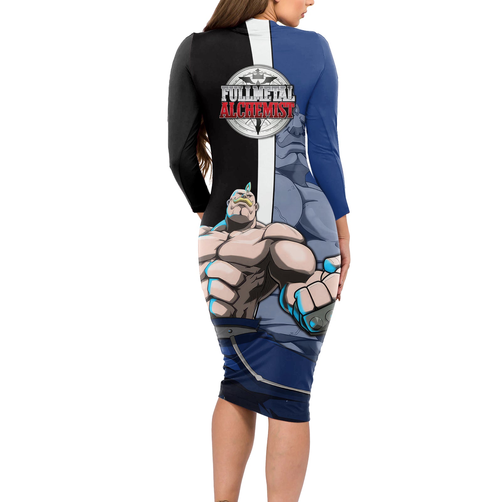 Armstrong Alex Louis - Fullmetal Alchemist Long Sleeve Bodycon Dress Anime Style