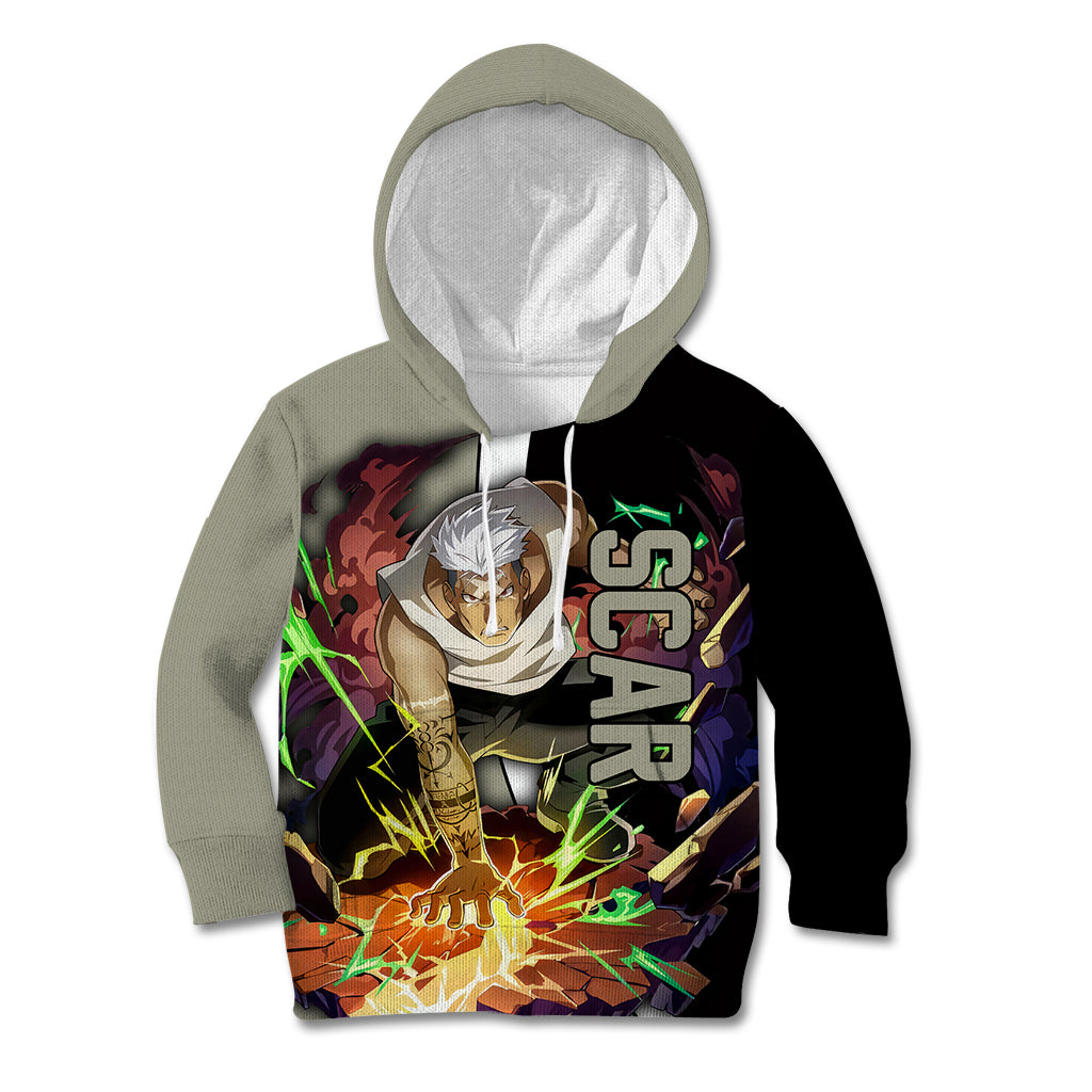 Scar - Fullmetal Alchemist Kid Hoodie Manga Style