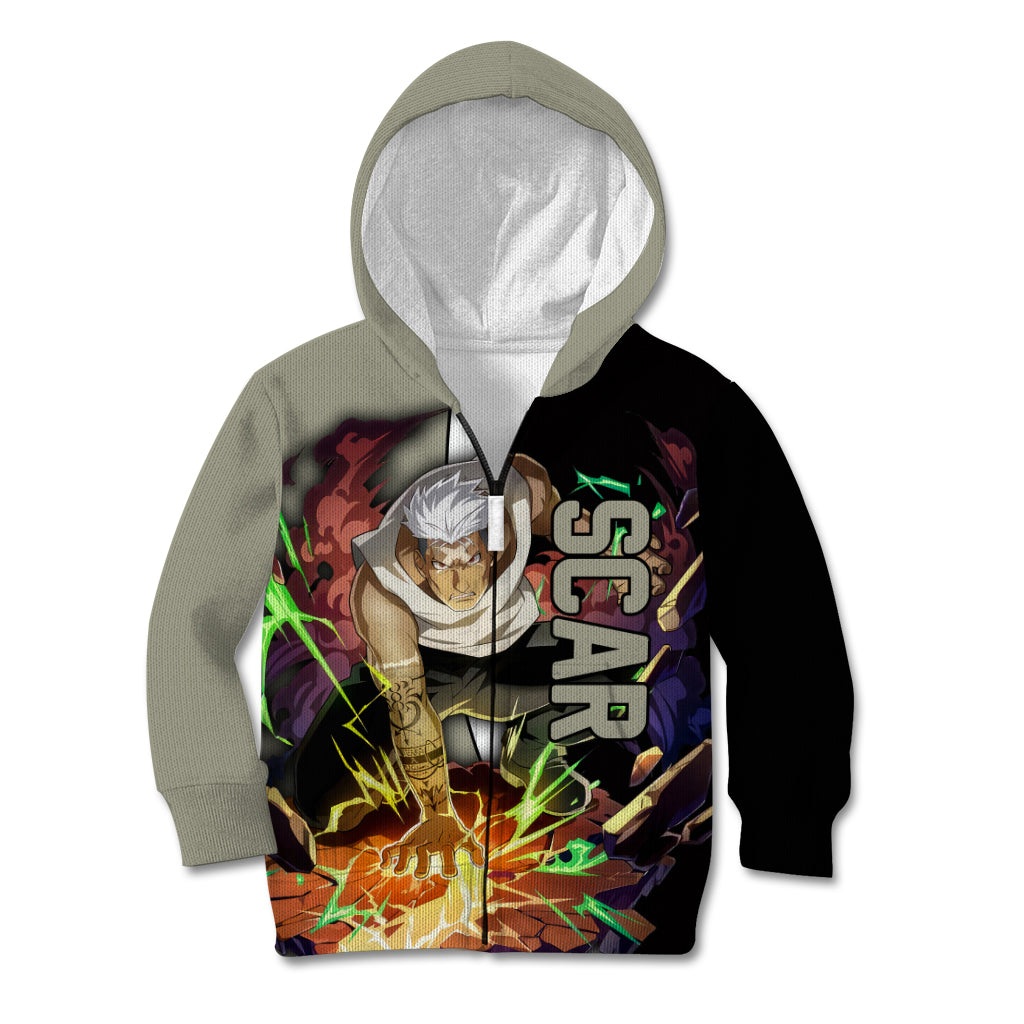 Scar - Fullmetal Alchemist Kid Hoodie Manga Style