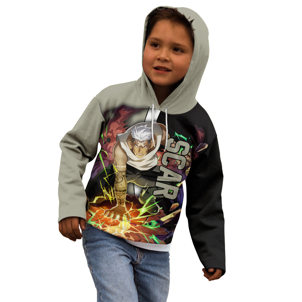 Scar - Fullmetal Alchemist Kid Hoodie Manga Style