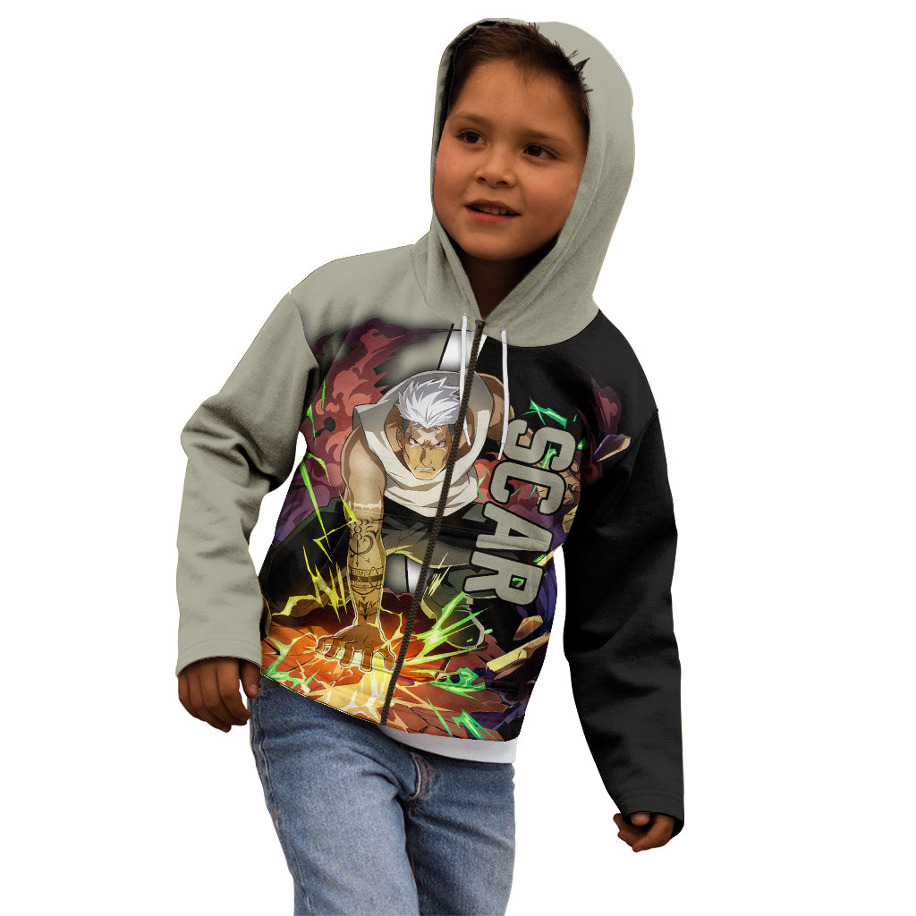 Scar - Fullmetal Alchemist Kid Hoodie Manga Style
