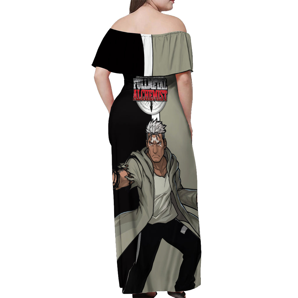 Scar - Fullmetal Alchemist Off Shoulder Maxi Dress Manga Style