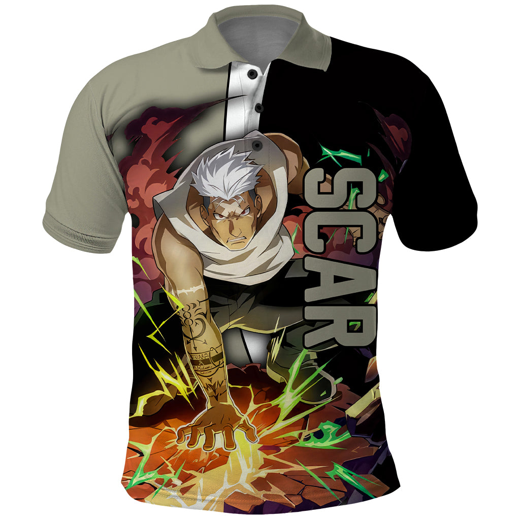 Scar - Fullmetal Alchemist Polo Shirt Manga Style