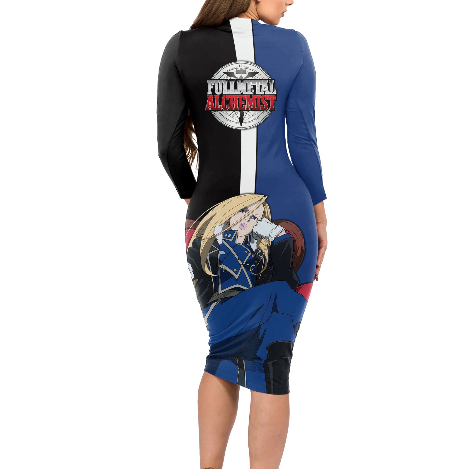 Armstrong Olivier Mira - Fullmetal Alchemist Long Sleeve Bodycon Dress Anime Style