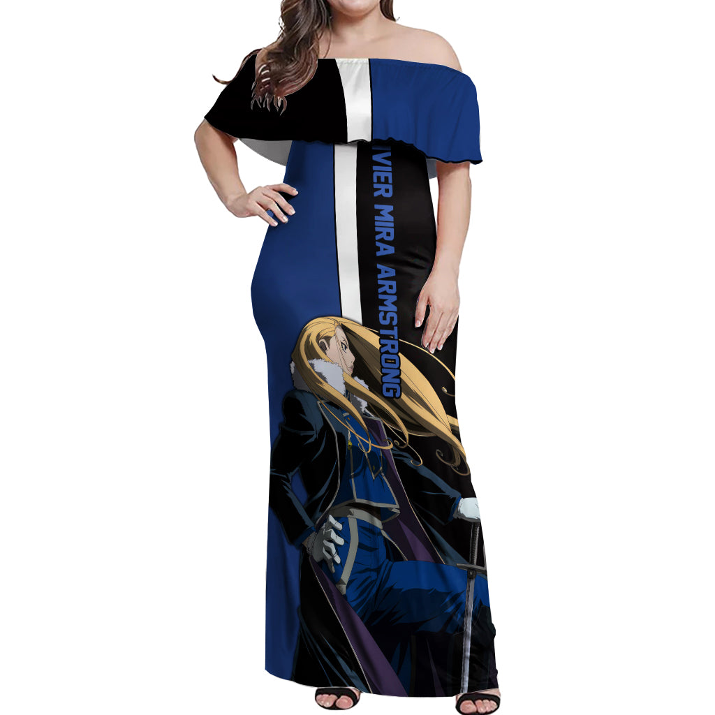 Armstrong Olivier Mira - Fullmetal Alchemist Off Shoulder Maxi Dress Anime Style