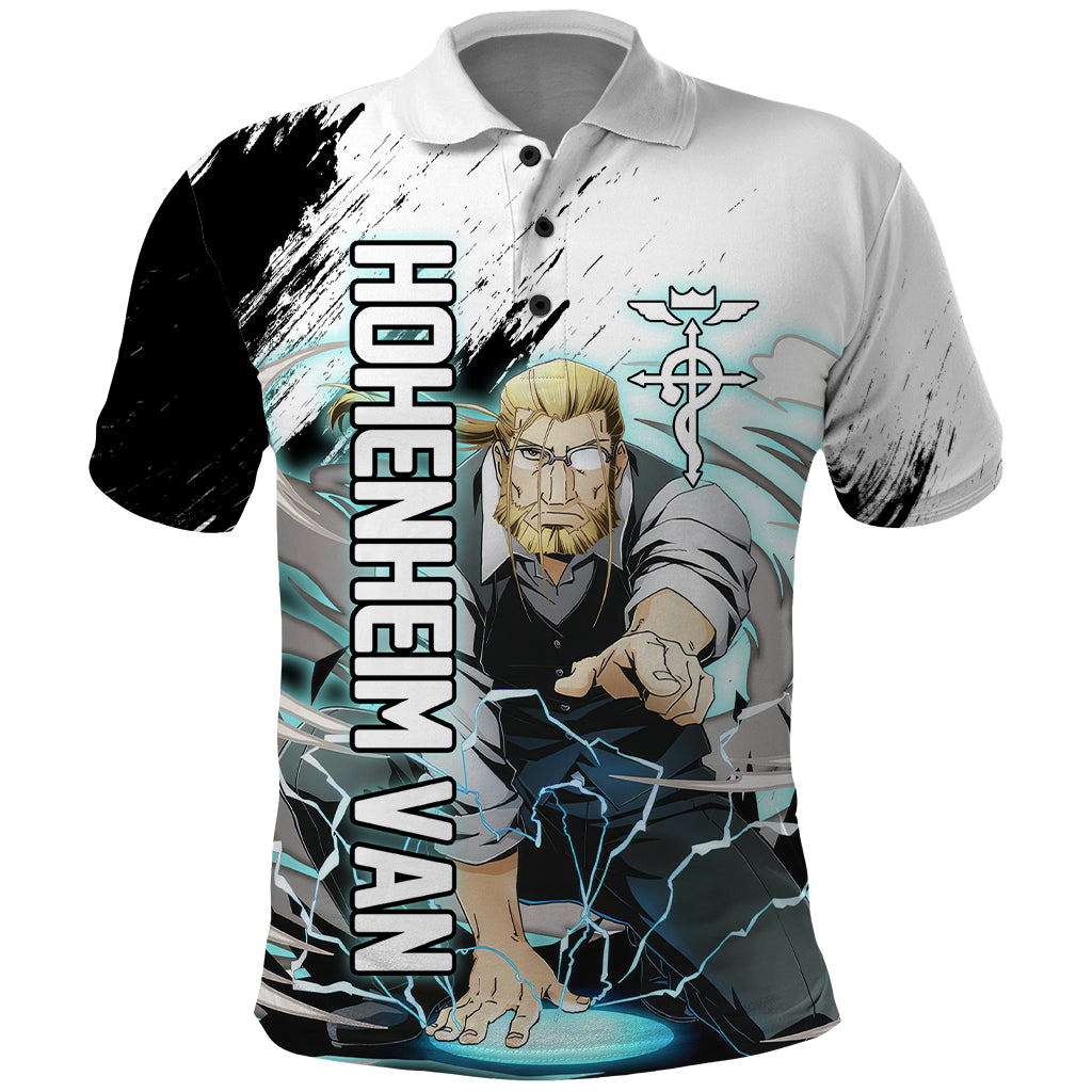 Hohenheim Van - Fullmetal Alchemist Polo Shirt Anime Grunge Pattern Style