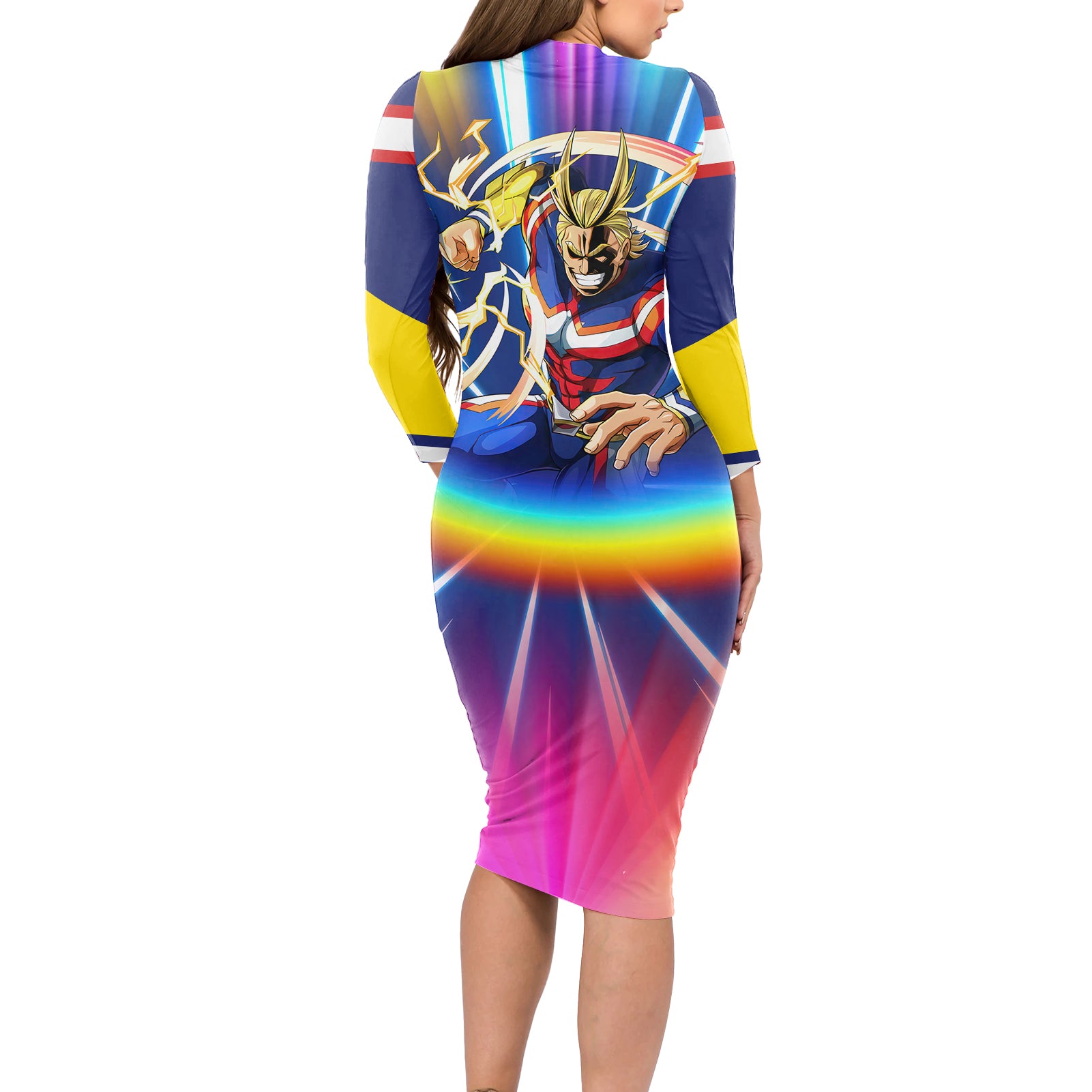 Toshinori Yagi - My Hero Academia Long Sleeve Bodycon Dress Anime Style