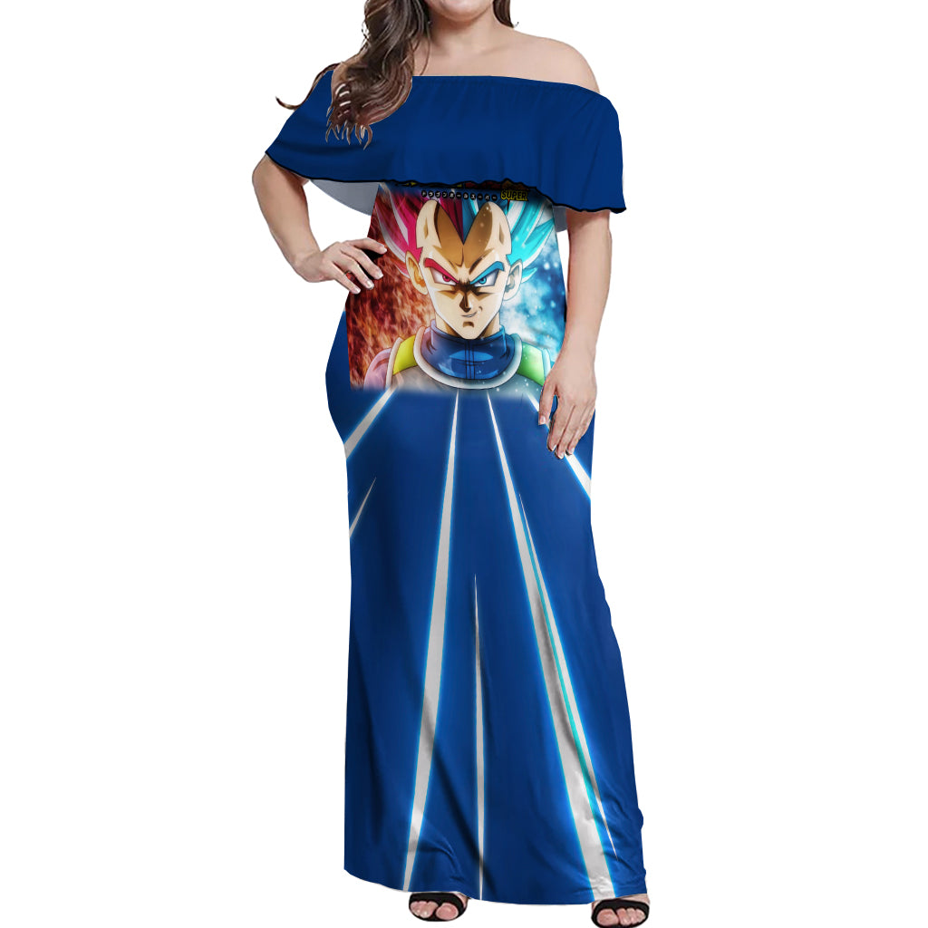 Prince Vegeta - Dragon Ball Off Shoulder Maxi Dress Anime Style