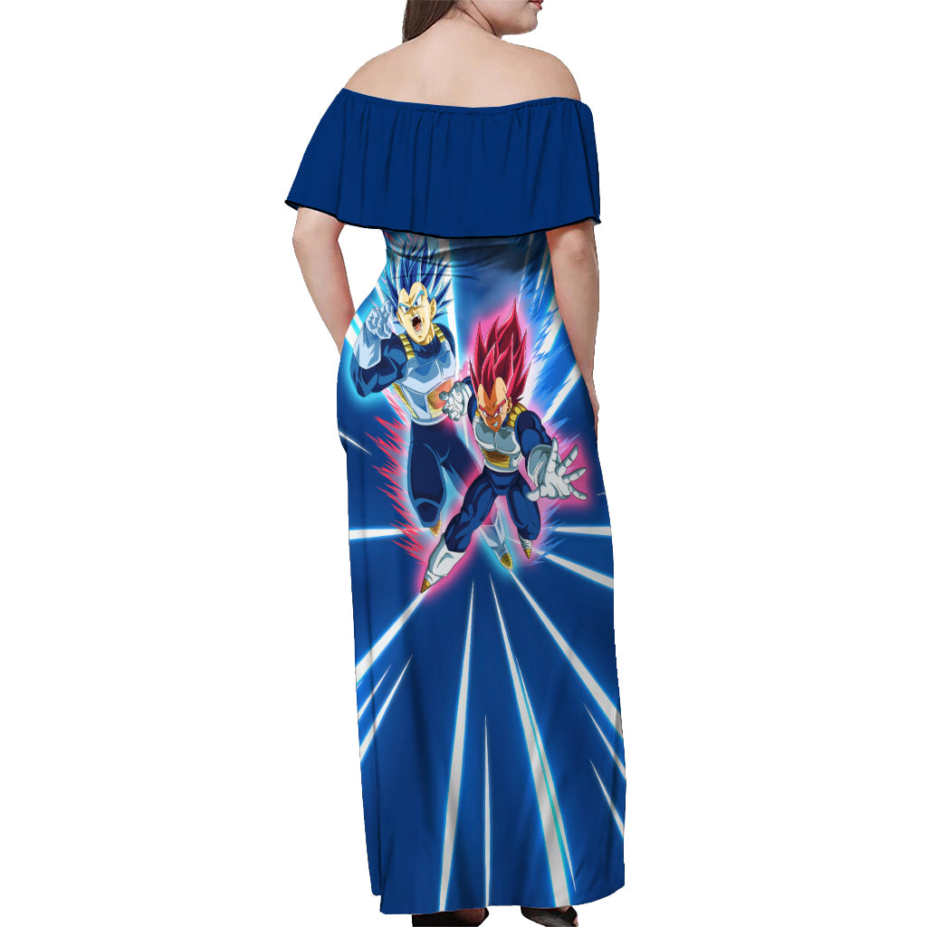 Prince Vegeta - Dragon Ball Off Shoulder Maxi Dress Anime Style