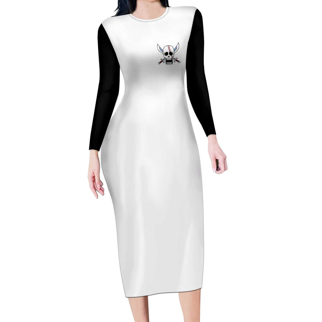 Shank Red Hair - One Piece Long Sleeve Bodycon Dress Anime Uniform Style