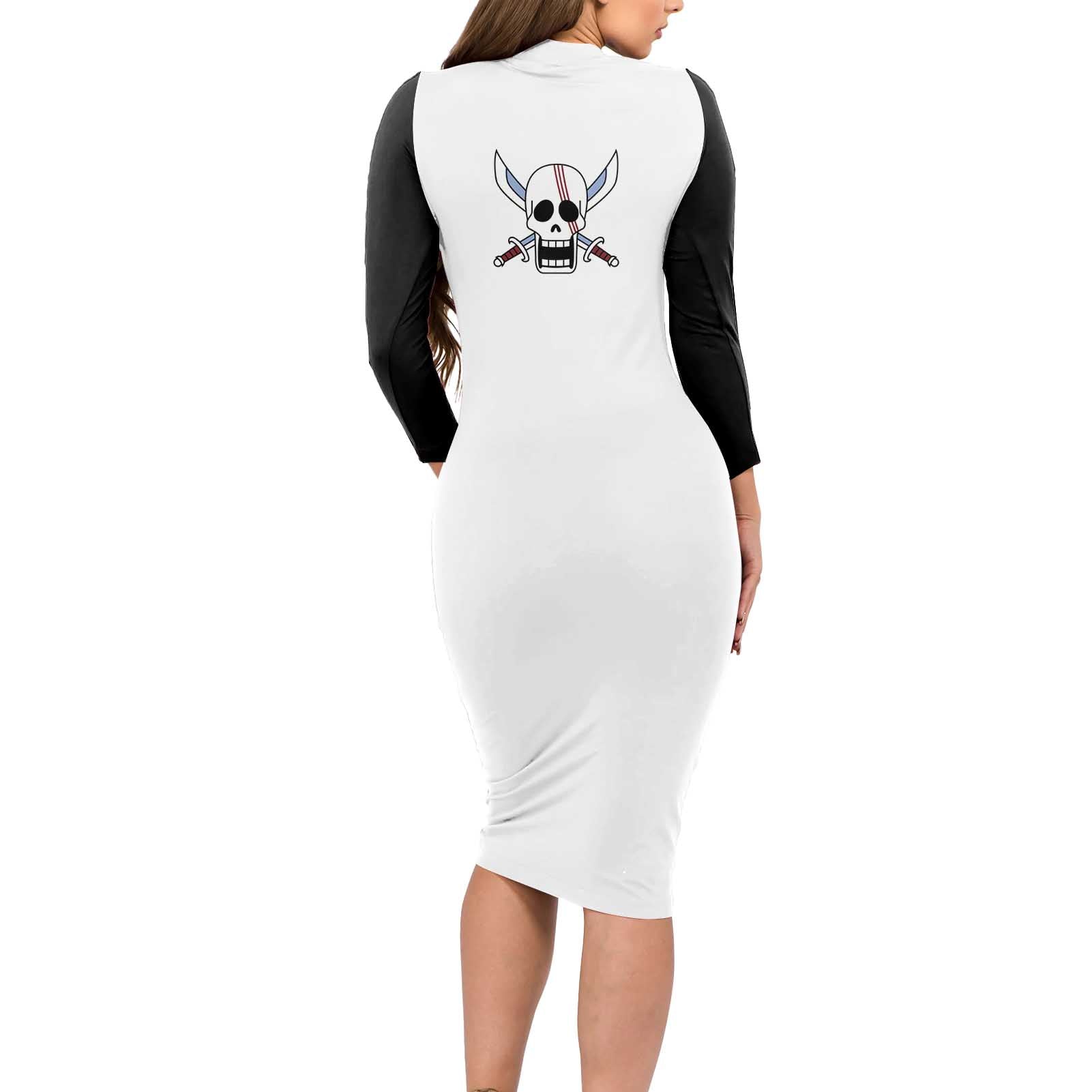 Shank Red Hair - One Piece Long Sleeve Bodycon Dress Anime Uniform Style