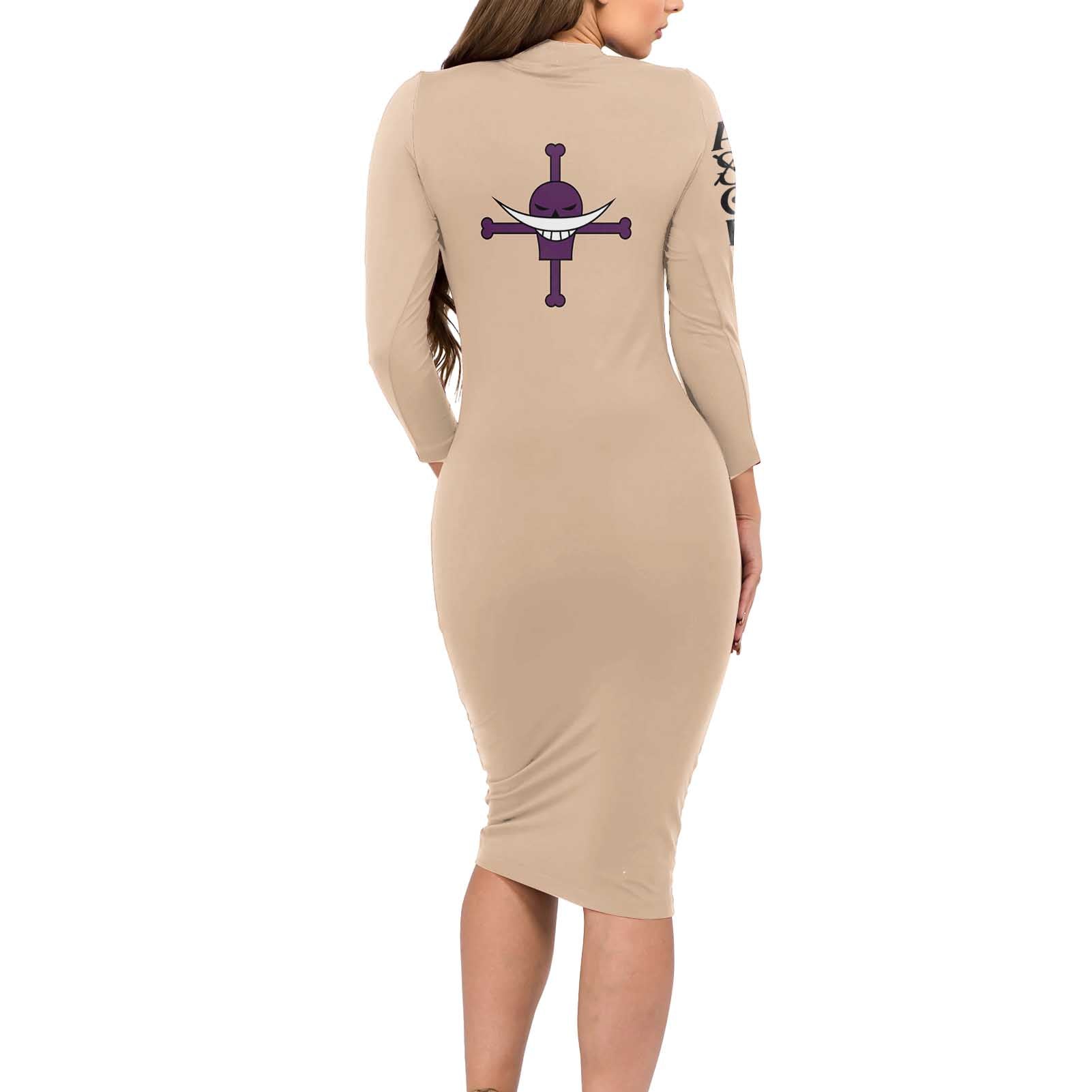 Portgas D. Ace - One Piece Long Sleeve Bodycon Dress Anime Uniform Style
