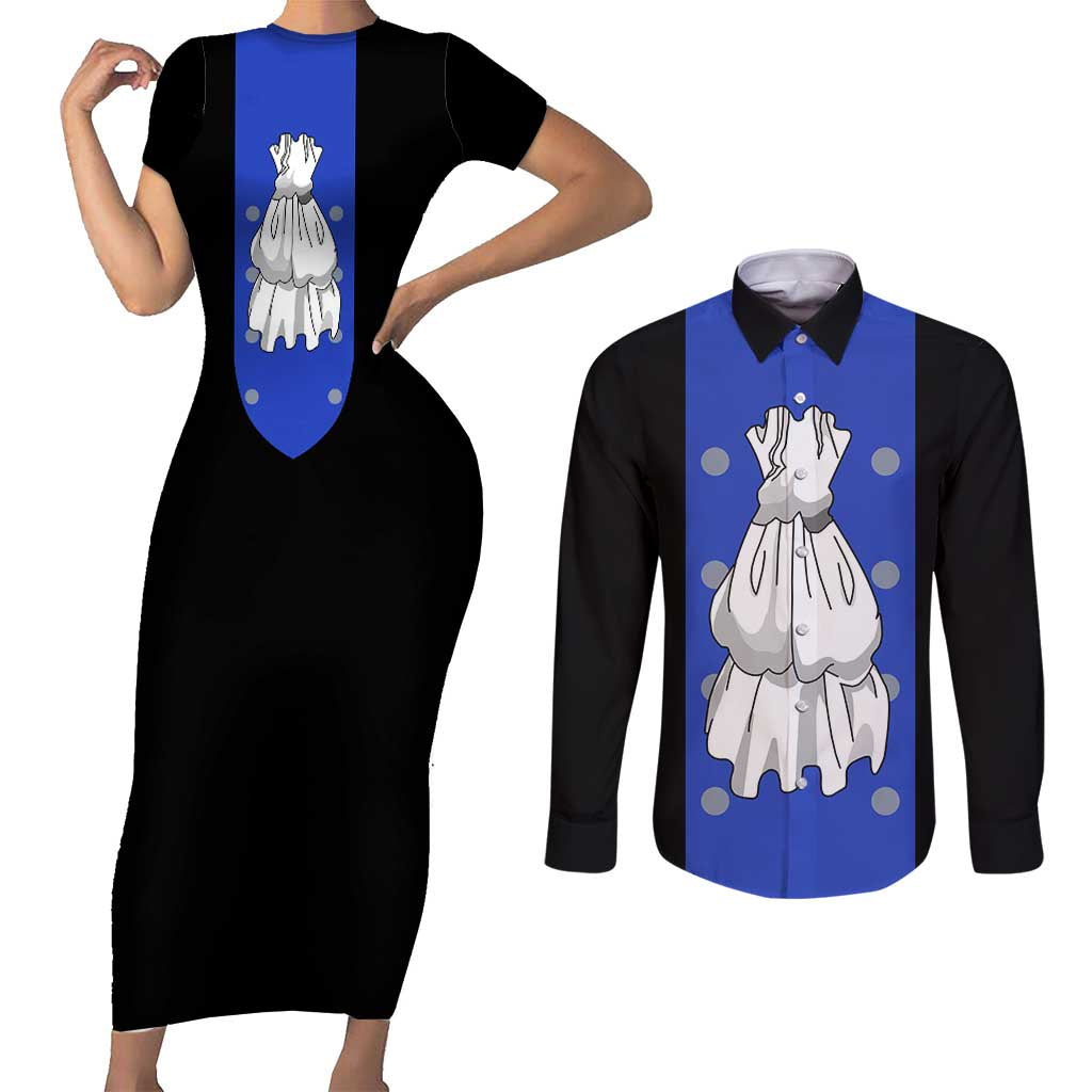Sabo - One Piece Couples Matching Short Sleeve Bodycon Dress and Long Sleeve Button Shirt Anime Uniform Style