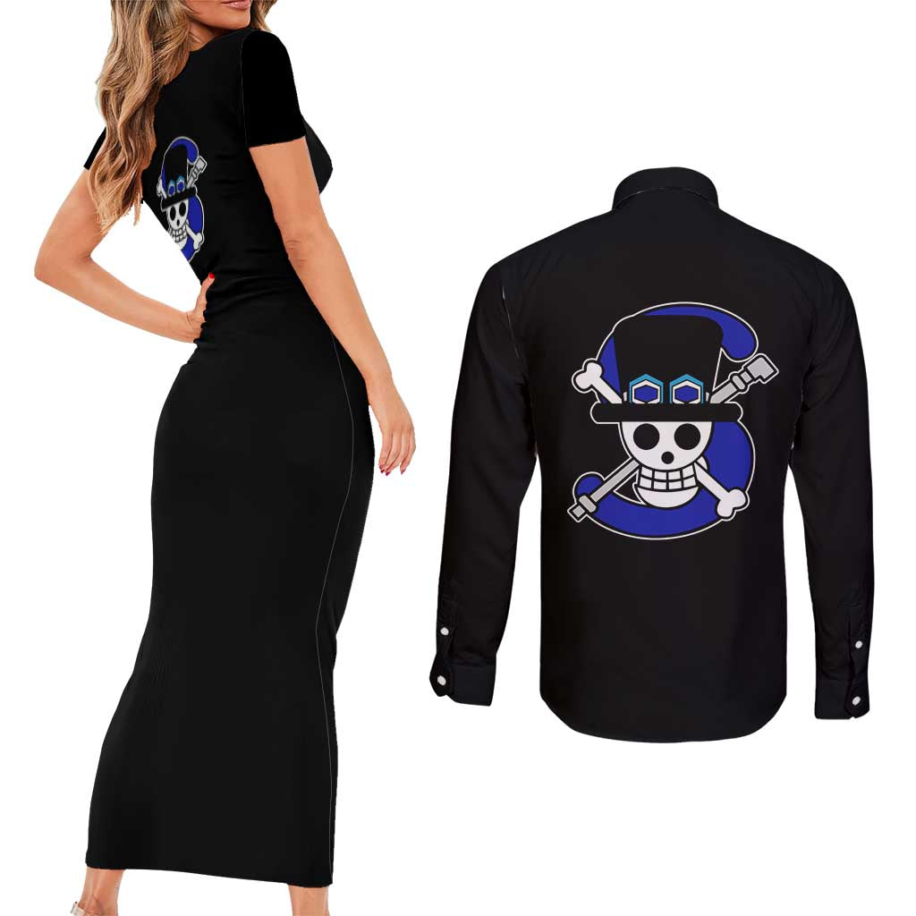 Sabo - One Piece Couples Matching Short Sleeve Bodycon Dress and Long Sleeve Button Shirt Anime Uniform Style