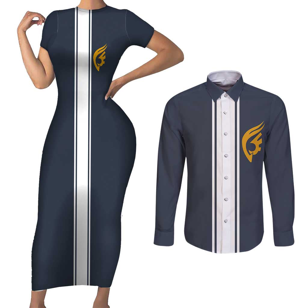Jellal Fernandes - Fairy Tail Couples Matching Short Sleeve Bodycon Dress and Long Sleeve Button Shirt Anime Uniform Style