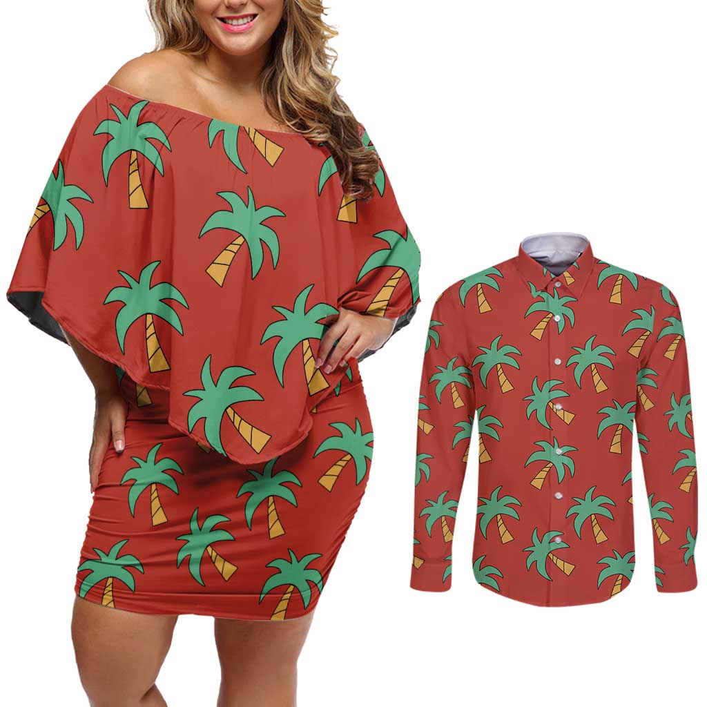 Franky - One Piece Couples Matching Off Shoulder Short Dress and Long Sleeve Button Shirt Anime Uniform Style