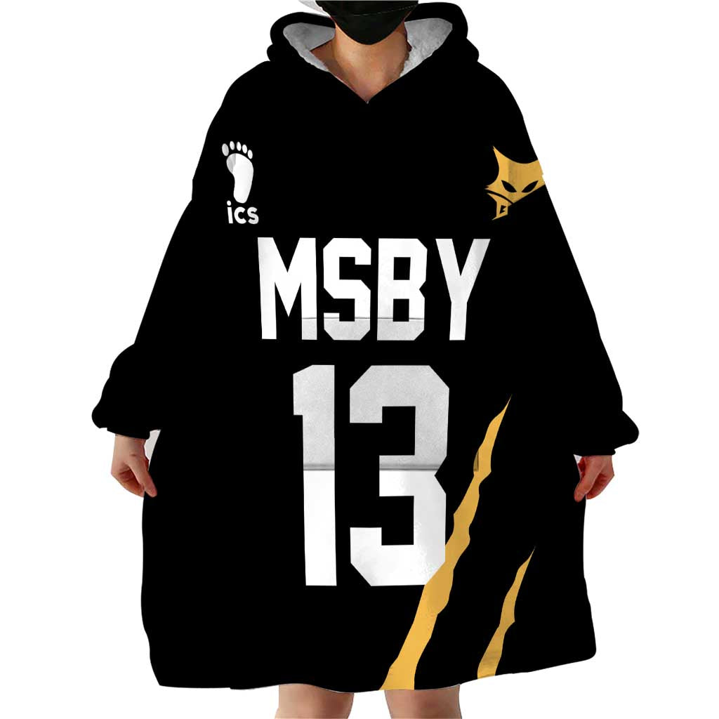 MSBY Atsumu Miya - Number 13 - Haikyu Wearable Blanket Hoodie Anime Uniform Style