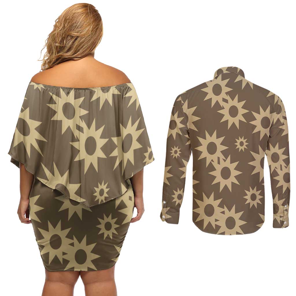 Hotaru Haganezuka - Demon Slayer Couples Matching Off Shoulder Short Dress and Long Sleeve Button Shirt Anime Style