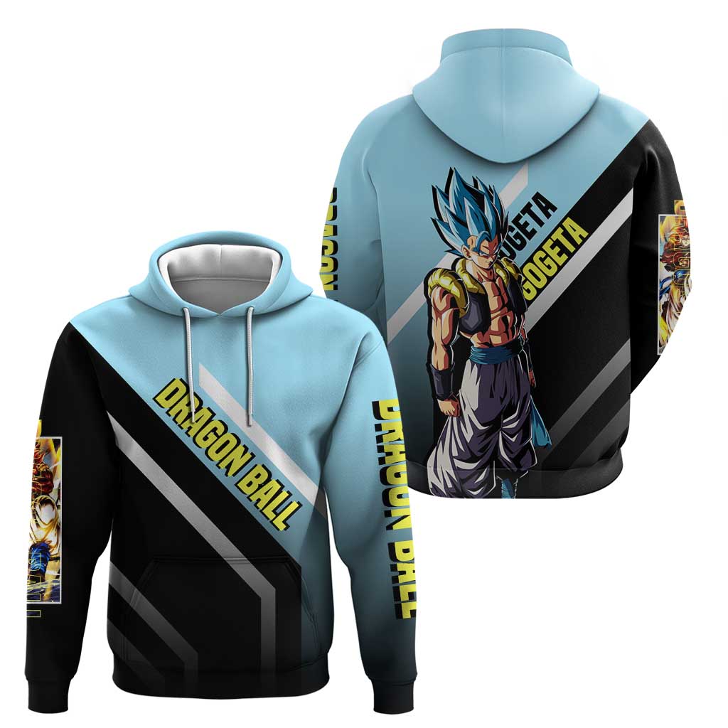 Gogeta Dragon Ball Hoodie with Fusion Form and Dynamic Action Pose Design - The Mazicc