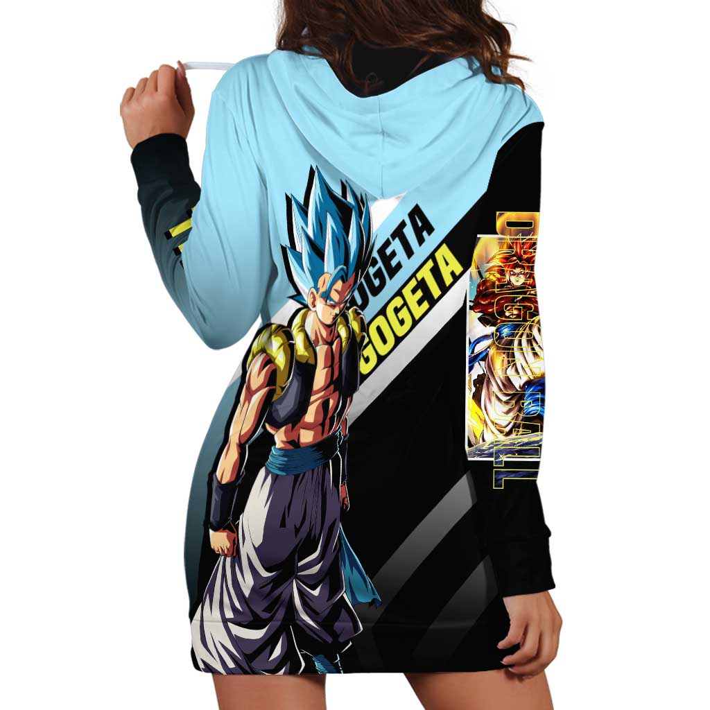 Gogeta Dragon Ball Hoodie Dress with Fusion Form and Dynamic Action Pose Design - The Mazicc