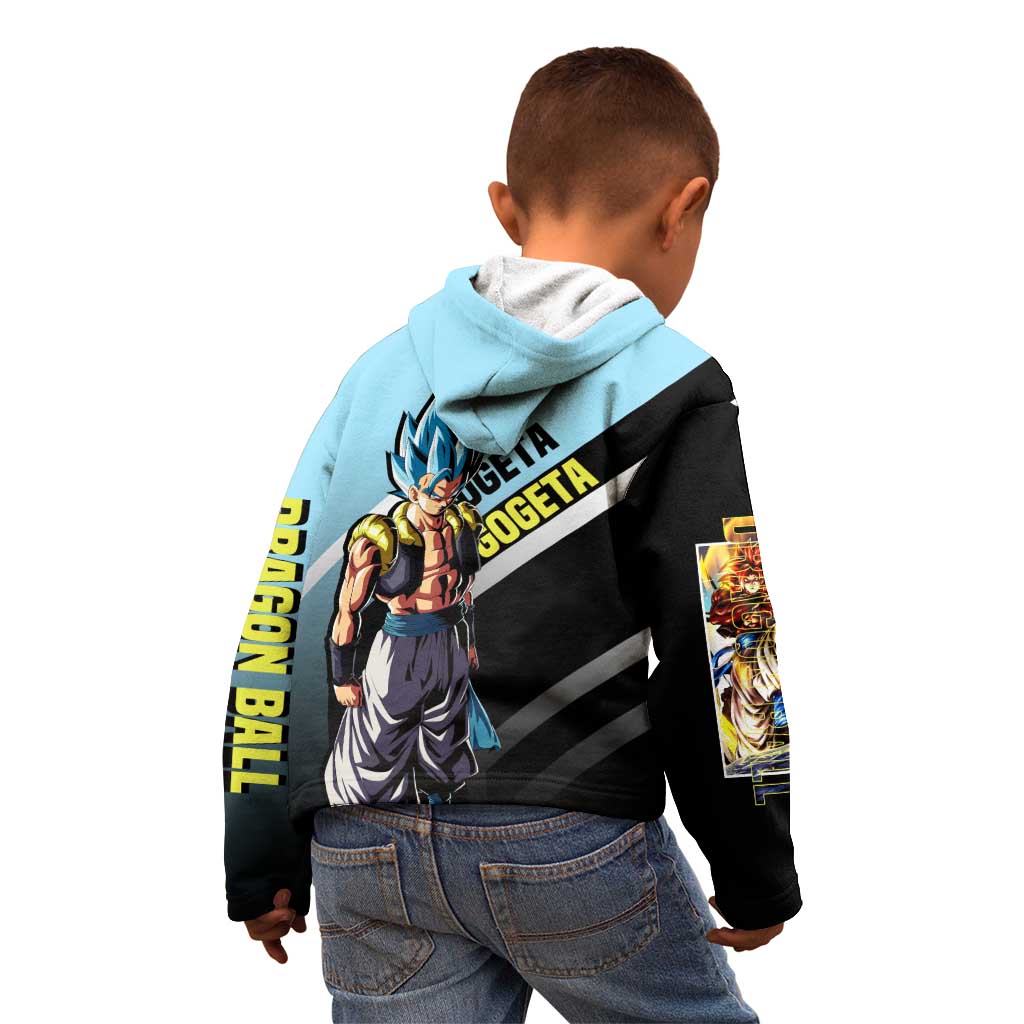 Gogeta Dragon Ball Kid Hoodie with Fusion Form and Dynamic Action Pose Design - The Mazicc