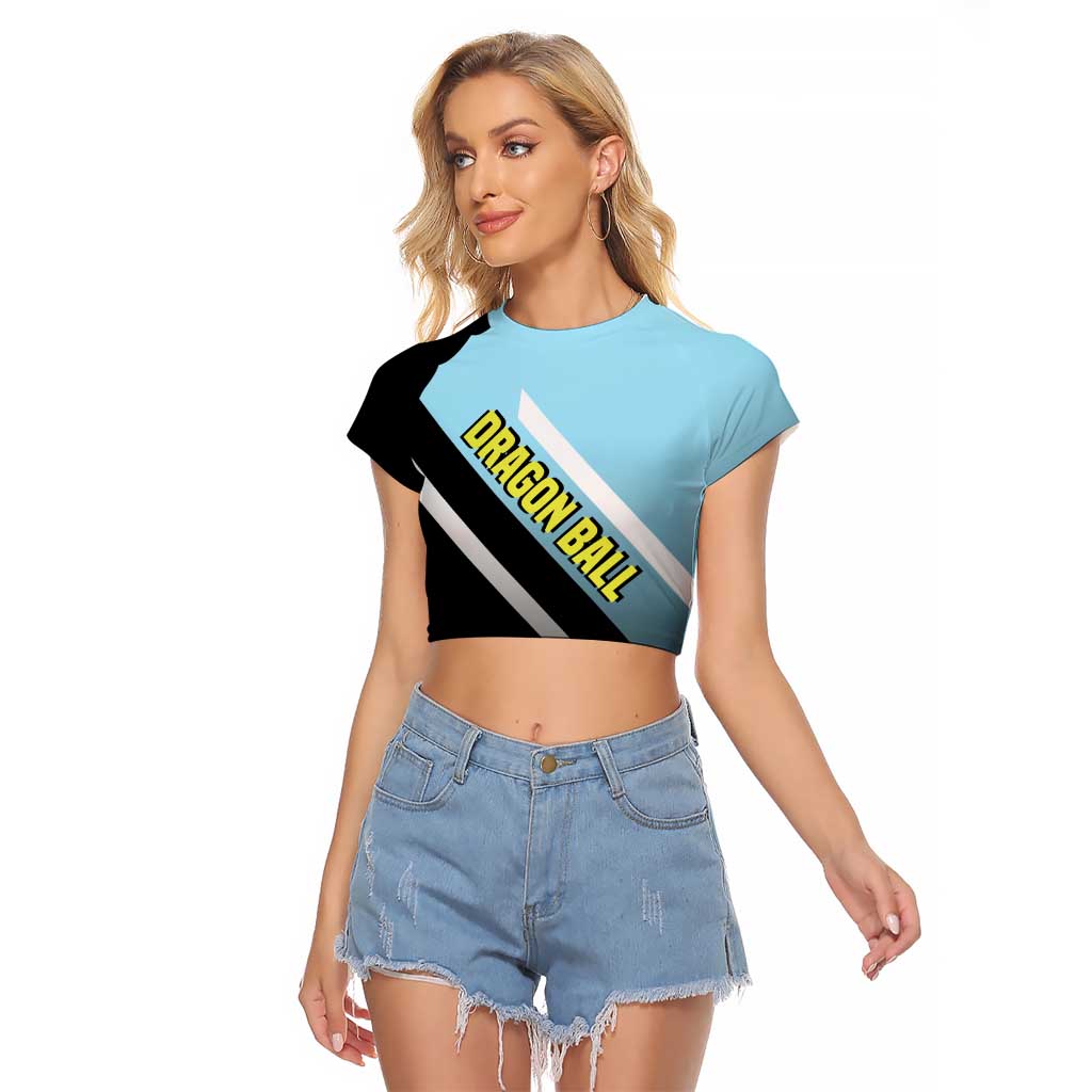 Gogeta Dragon Ball Raglan Cropped T Shirt with Fusion Form and Dynamic Action Pose Design - The Mazicc