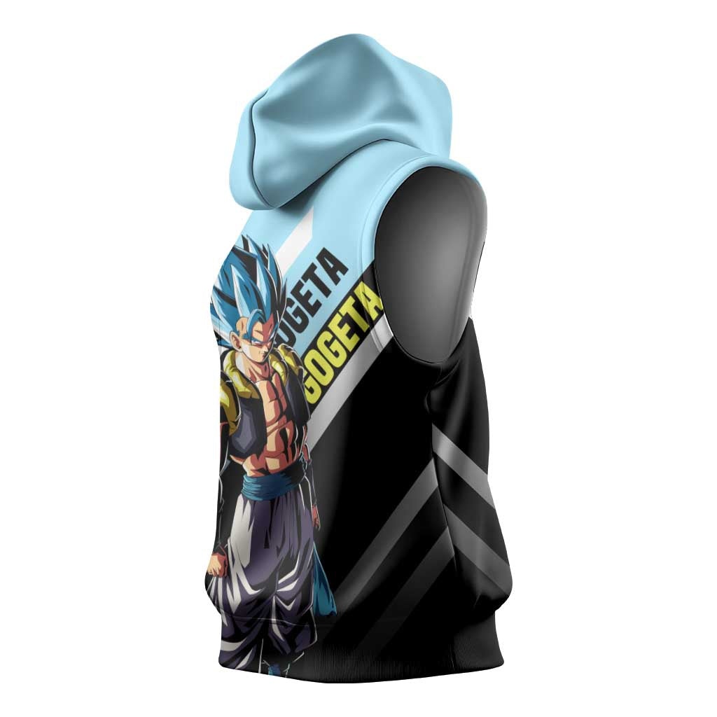 Gogeta Dragon Ball Sleeveless Hoodie with Fusion Form and Dynamic Action Pose Design - The Mazicc