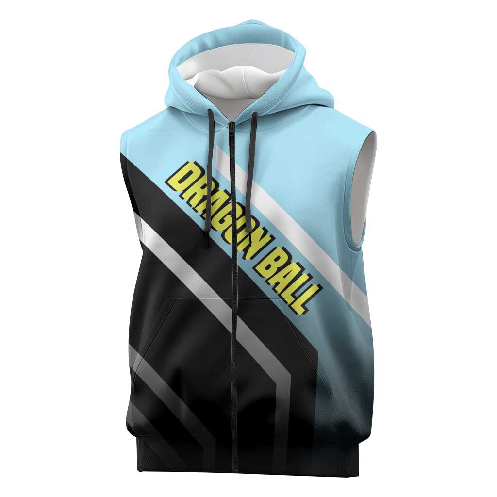Gogeta Dragon Ball Sleeveless Zip Hoodie with Fusion Form and Dynamic Action Pose Design - The Mazicc