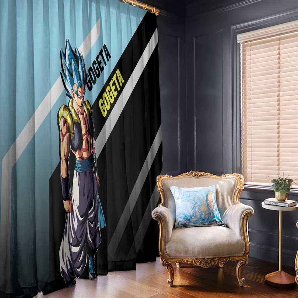 Gogeta Dragon Ball Window Curtain with Fusion Form and Dynamic Action Pose Design - The Mazicc
