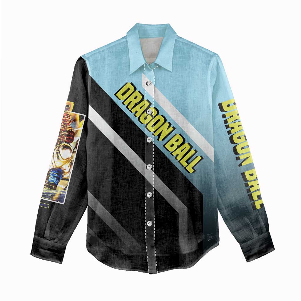 Gogeta Dragon Ball Women Casual Shirt with Fusion Form and Dynamic Action Pose Design - The Mazicc