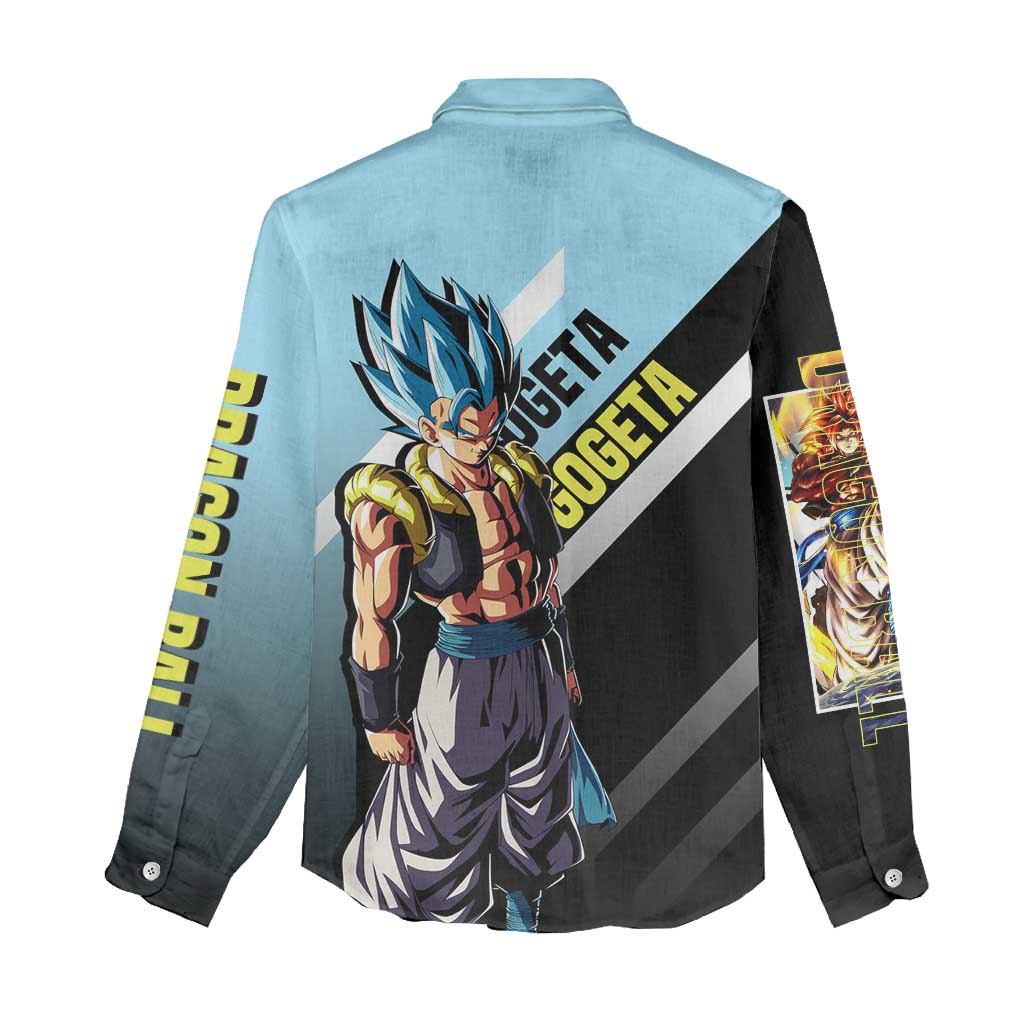 Gogeta Dragon Ball Women Casual Shirt with Fusion Form and Dynamic Action Pose Design - The Mazicc