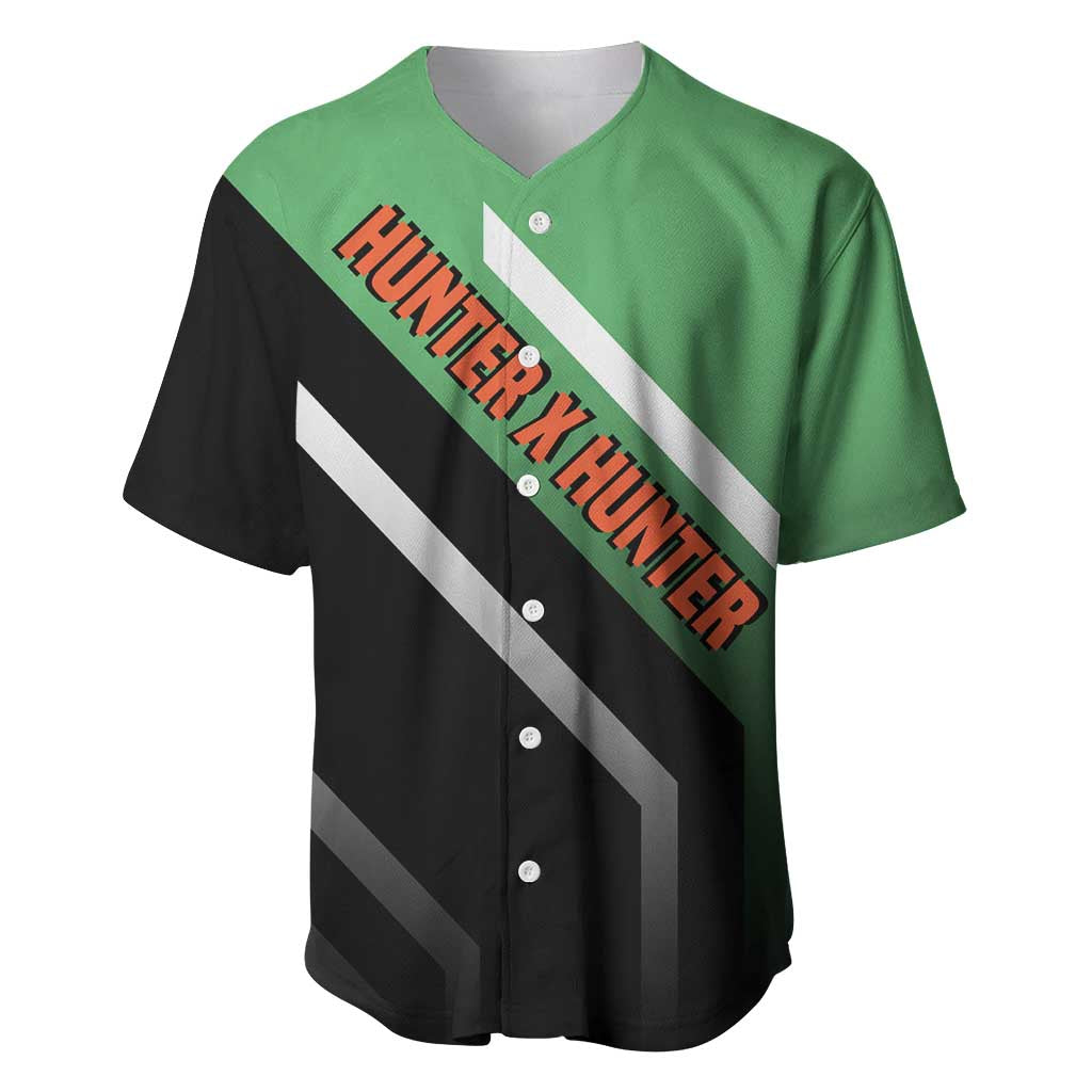 Gon Freecss Hunter x Hunter Baseball Jersey with Green Outfit and Adventure-Ready Pose Design - The Mazicc